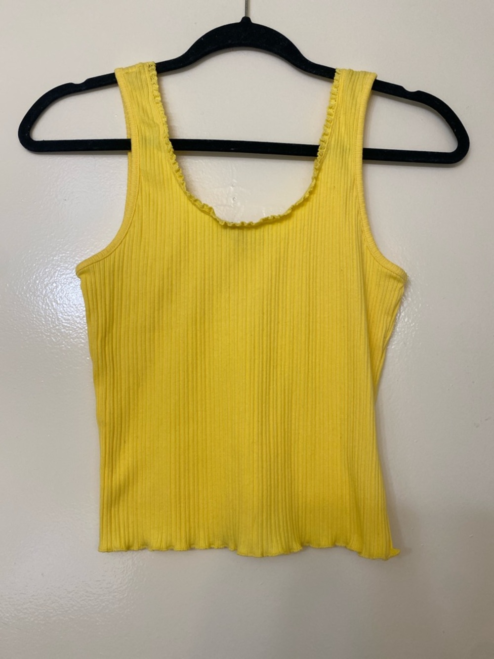 Yellow Ribbed Tank Top